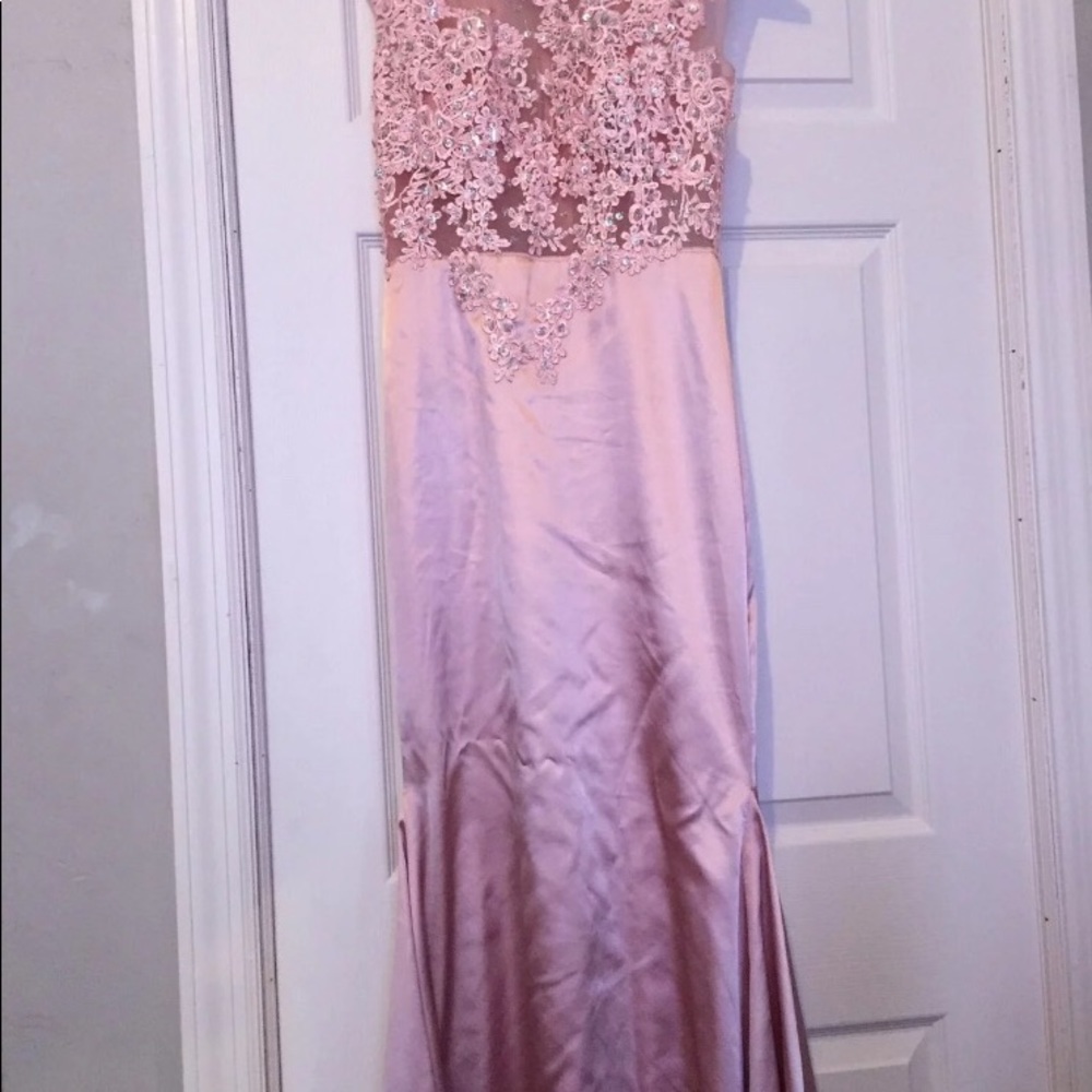 Pink lace mermaid dress